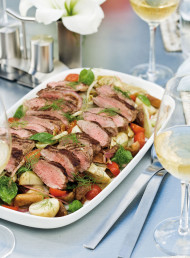Grilled Lamb with Fennel, Basil and Figs