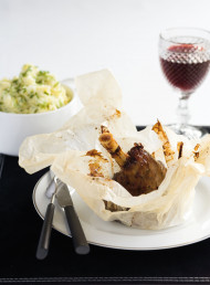 Lamb Shanks Baked in Parchment with Champ