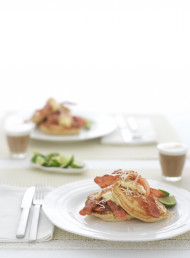 Coconut Hotcakes, Banana Lime Jam and Crispy Bacon