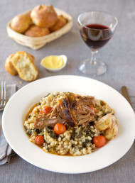 Provenal Lamb with Pearl Barley and Silverbeet Pilaf