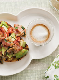 Hot Bacon, Avocado and Roasted Tomato Bruschetta