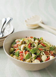 Avocado, Tomato and Mozzarella on Pasta