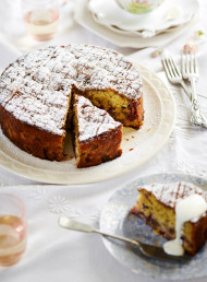 Rhubarb and Coconut Spiced Streusel Cake