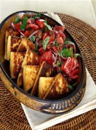 Baked Polenta with a Fresh Tomato Salad