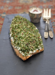 Baked Salmon with Pinenut and Herb Salad
