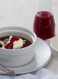 Molten Chocolate, Hazelnut and Raspberry Puddings (GF)