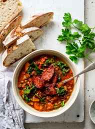 Spicy Chorizo Lentil Soup