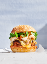 Chorizo and Garlic Prawn Burgers