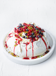Christmas Pavlova with Roasted Strawberries