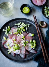 Kingfish Sashimi with Pickled Ginger Syrup