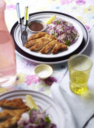 Pork Tonkatsu with Red Cabbage Salad