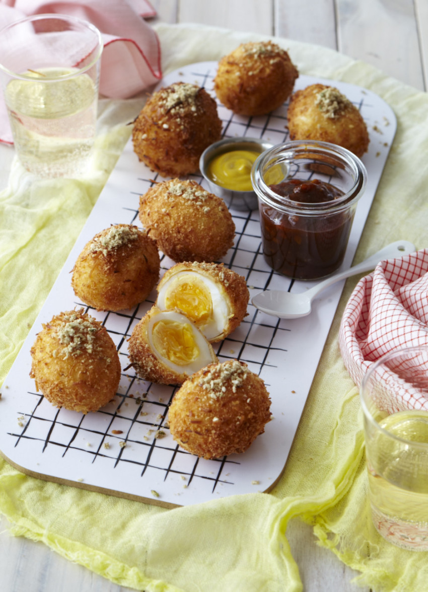Spiced Coconut Crumbed Eggs with Dukkah