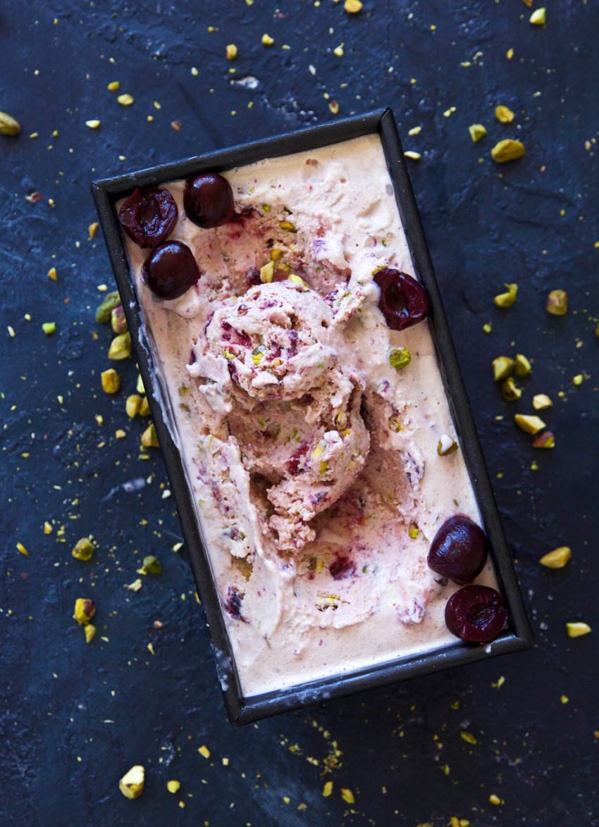 Vanilla, Cherry and Pistachio Ice Cream