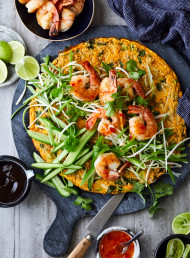 Chilli and Sesame Brown Rice and Prawn Omelette