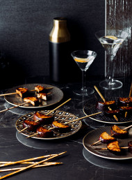 Sweet and Sour Roasted Eggplant Skewers