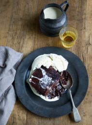 Dark Chocolate Fig and Rum Self Saucing Pudding