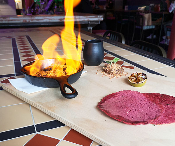 flaming sheeps cheese