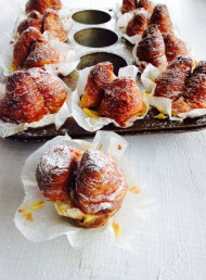 Nectarine, Orange Custard and Croissant Cakes