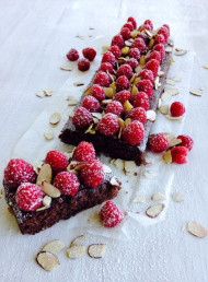 Chocolate, Almond and Fresh Raspberry Tart
