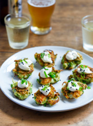 Asparagus, Prawn and Zucchini Bites with Sesame Mayo