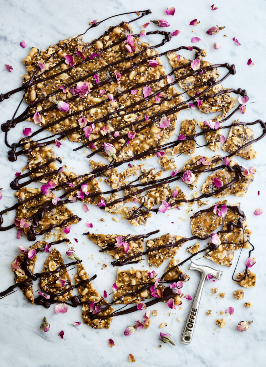 Salted Peanut and Puffed Quinoa Brittle