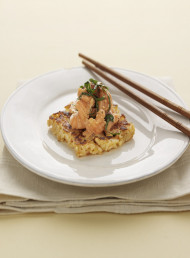 Ginger Rice Cakes with Salmon Crudo