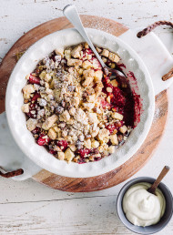 Pear and Raspberry Shortbread Crumble (gf)