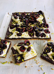 Fresh Cherry and Fudgy Chocolate Slice (GF)