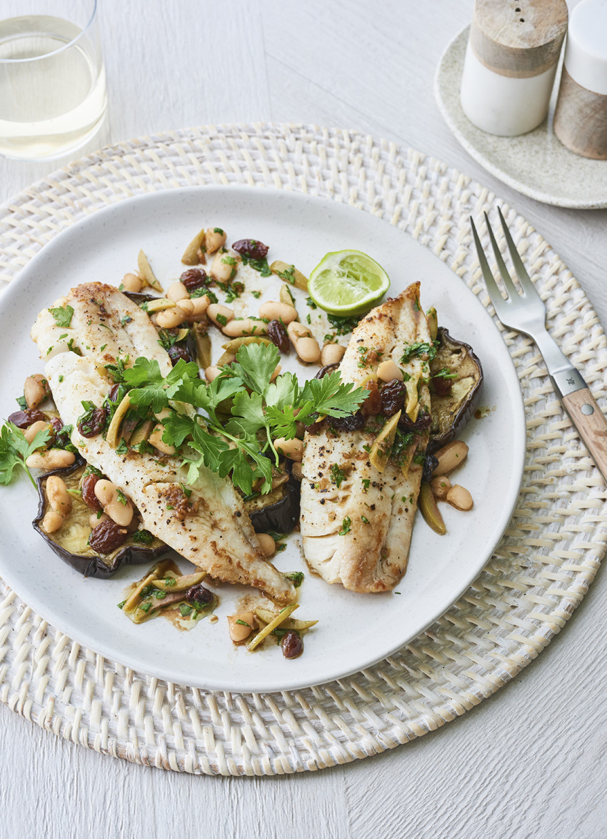 Market Fish with Eggplant Salad