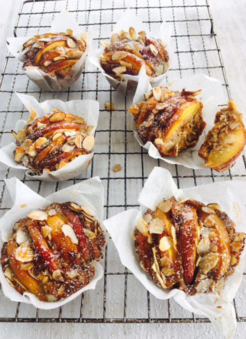 Fresh Peach, Orange and Almond Cakes (Gluten Free)
