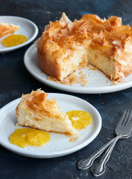 Galaktoboureko (Greek Custard Pie) with Poached Oranges
