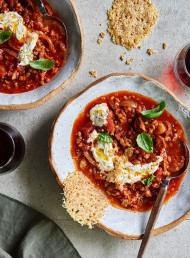 Mixed Grains, Tomato and Chorizo Soup