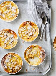 Baked Ginger Custard and Pear Puddings