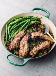 Sticky Glazed Pork Belly with Puy Lentils