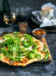 Loaded Four Cheese Pizzas with Chilli, Rocket and Lemon