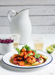 Spicy Prawn Tostadas with Tomato Salsa