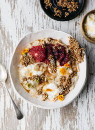 Three-Grain, Coconut and Apple Porridge with Honey and Cinnamon Roasted Kasha (gf)