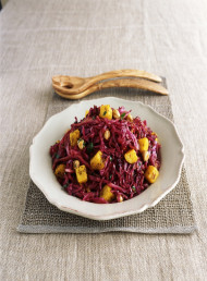Hot Red Cabbage and Crispy Potato Salad