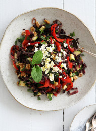 Italian Black Rice with Capsicum, Zucchini, Walnuts and Herbs