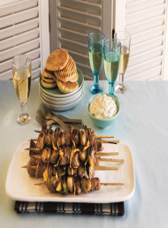 Lamb Kebabs with Pomegranate Dressing and Herbed Yoghurt