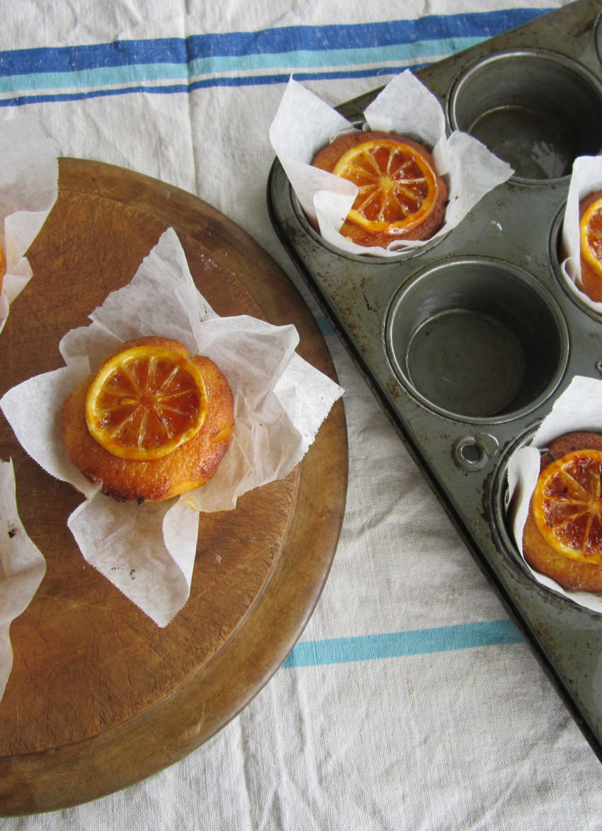 Lemon Polenta Syrup Cakes