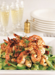 Monkfish Medallions with Prawns and a Dill Dressing