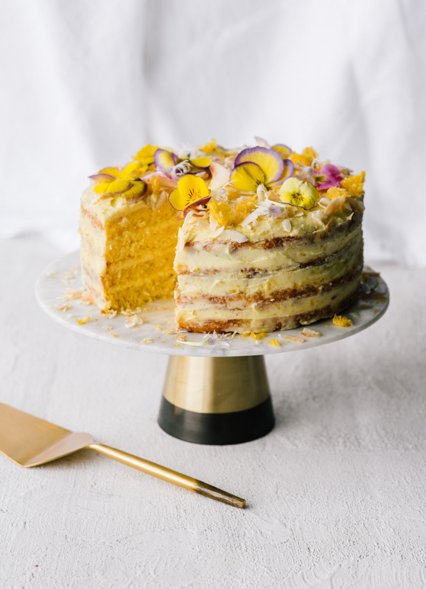 Naked Citrus and Coconut Cake