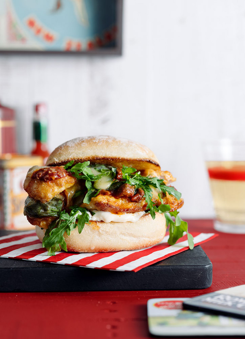 Parmesan Chicken Burgers with Melting Provolone