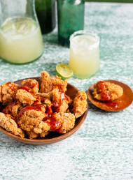 Popcorn Chicken with Honey Barbecue Sauce