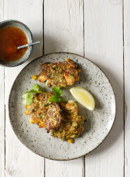 Prawn, Coconut, Zucchini and Fresh Corn Fritters