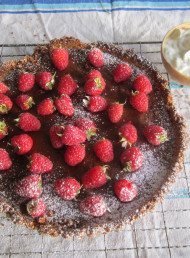 Chocolate, Raspberry and Biscotti Tart
