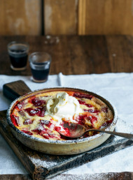 Rhubarb and Raspberry Clafoutis