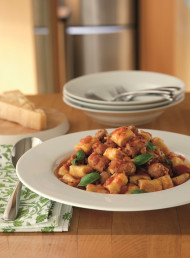 Ricotta Gnocchi with Italian Sausage and Tomato Sauce