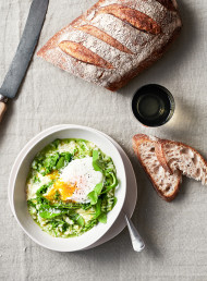 Lemon Risotto with Pea and Rocket Purée